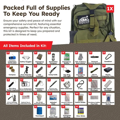 Vista 2 de Mochila Bug Out Bag Kit ideal para la familia, mochila de supervivencia para terremotos, huracanes, inundaciones, tornados, incendios y otros