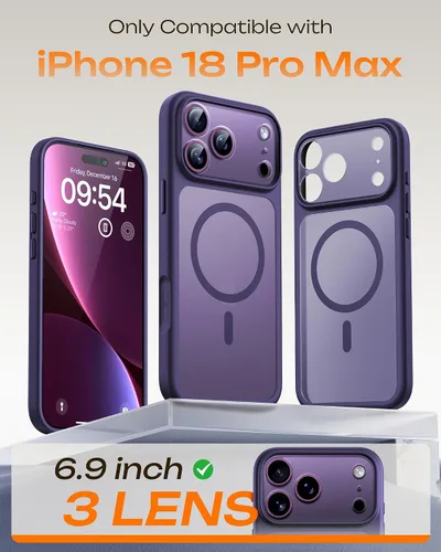 Vista 813 de TOCOL Funda magnética 3 en 1 para iPhone 15 Pro, mejorada [protección completa de cámara] con 2 protectores de pantalla, compatible con MagSafe Gris