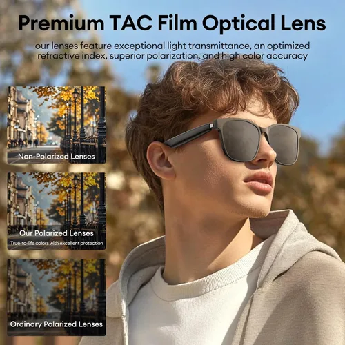 Vista 11 de Gafas Inteligentes AI, Gafas de Traducción Bluetooth 5.4 con 144 Idiomas y Acentos, Lentes con Filtro de Luz Azul, Gafas Inteligentes