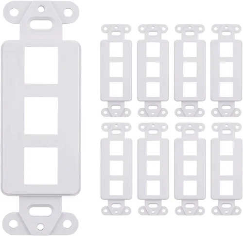 Vista 4 de Paquete de 10 cubiertas de placa de pared de una sola banda, marco rectangular de una sola banda para interruptores, tomas de corriente
