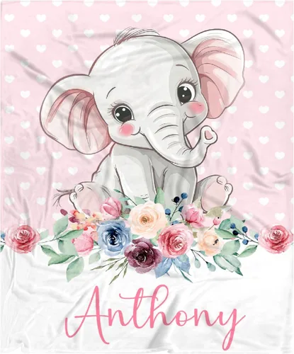 Vista 68 de Manta de bebé personalizada para niñas y niños pequeños, recién nacidos, regalos personalizados de vaca floral con nombre y texto, 40 x 30 pulgadas