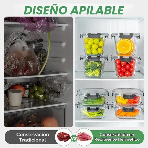 Vista 3 de Recipientes de vidrio para sopa con tapas, 32oz/4 tazas, paquete