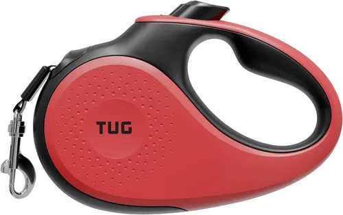 Vista 8 de TUG Monochrome XL 360° Correa retráctil libre de enredos para perros 26 pies de cinta de nailon resistente Freno de una sola mano, pausa y Negro