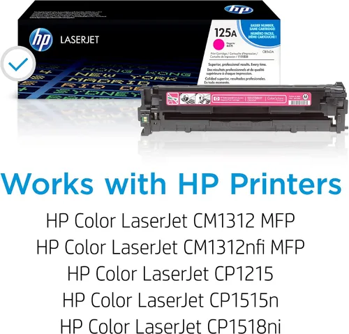 Vista 2 de HP Cartucho de tóner magenta 125A Funciona con HP Color LaserJet CM1312 MFP Series, HP Color LaserJet CP1215, CP1515, CP1518 Series CB543A