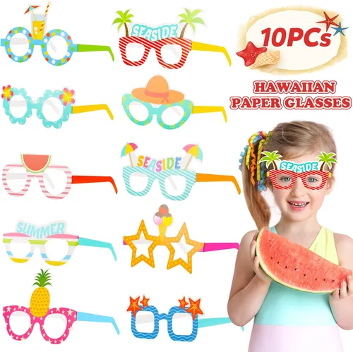 Vista 2 de 60 piezas hawaianas de fiesta para niños, rellenos de piñata Luau, pulseras para tatuajes, anillos, verano, playa, fiesta, gafas, flamenco, bolsas