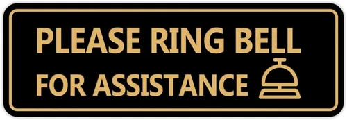 Vista 8 de Standard Please Ring Bell for Assistance (Bell) Sign (azul) - Pequeño