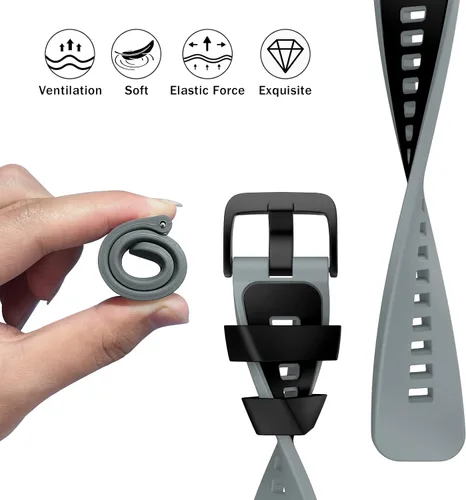 Vista 3 de ISABAKE Correa de reloj para Garmin Vivoactive 4/Venu 2/Venu 3/Gear S3 Frontier/Classic, correa de silicona de liberación rápida de 0.866 in