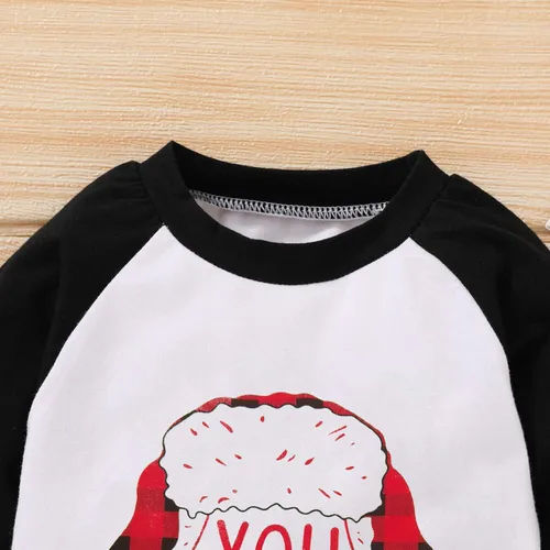 Vista 5 de JEELLIGULAR Camiseta de Navidad para niños y niñas, camiseta de manga larga con estampado de letras para bebés, ropa de festival de 6 meses a 5 años
