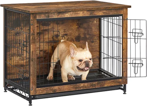 Vista 11 de Feandrea Mueble de Jaula para Perros, Mesa Auxiliar Lateral de 27.2 Pulgadas, Perrera Moderna para Perros en Interior hasta 30 lb, Jaula para Perros