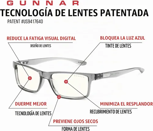 Vista 9 de GUNNAR - Gafas Premium para Niños (Edad 12+) - Bloques 65% Luz Azul - Cruz Azul marino