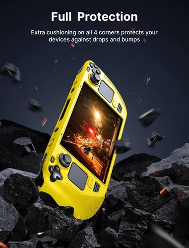 Vista 2 de JSAUX PC0103 - Funda protectora de silicona suave con protección completa, absorción de golpes y diseño antiarañazos, color amarillo