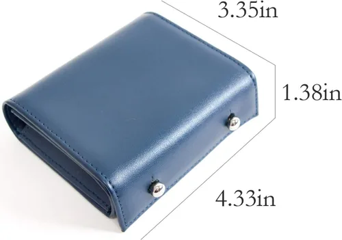 Vista 6 de Cartera en forma de caja de cuero genuino para mujer, monedero de tarjeta de alta capacidad, marrón oscuro