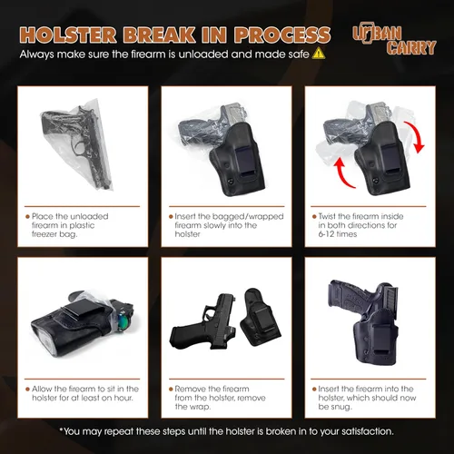 Vista 6 de Urban Carry LockLeather IWB RMR/RDS Holster - Right Handed Secure & Comfortable Leather/Polymer Hybrid Design for Optimal Comfort Compatible with