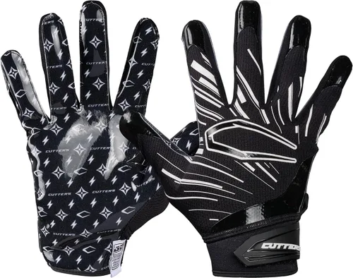 Vista 15 de Guantes de fútbol Cutters - Guantes de receptor de fútbol para el día del partido con agarre de silicona de alta adherencia, soporte y protección