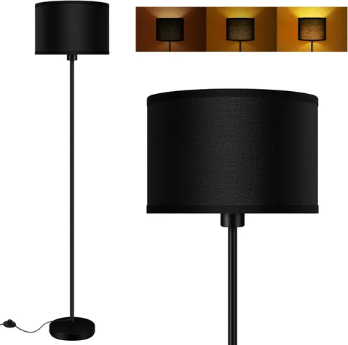 Vista 14 de Lámpara de pie negra, lámpara de pie LED de 58 pulgadas de alto, lámparas de sala de estar simples con pantalla, interruptor de pedal de pie