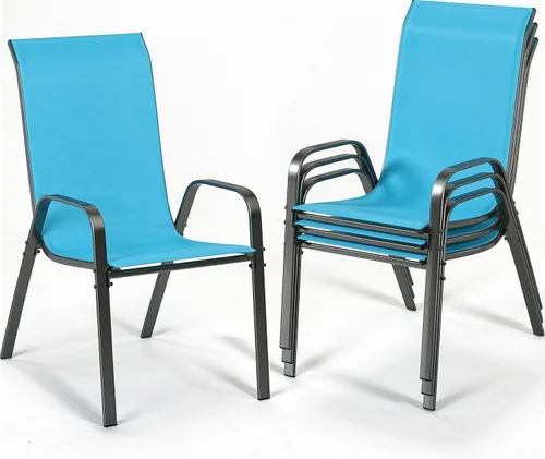 Vista 12 de MAMIZO Sillas de comedor para patio, silla Teslin apilable para todo tipo de clima, juego de sillas transpirables resistentes al aire libre