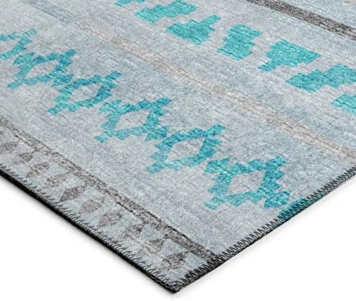 Vista 4 de Sedona SN10 - Alfombra bohemia azul rectangular, 1 pie 8 pulgadas x 2 pies 6 pulgadas