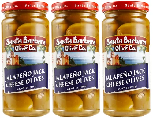 Vista 12 de Aceitunas verdes rellenas de anchoas sin hueso de Santa Barbara, perfectas para tablas de embutidos, ensaladas, pizza y pasta, paquete de 3, 5 onzas
