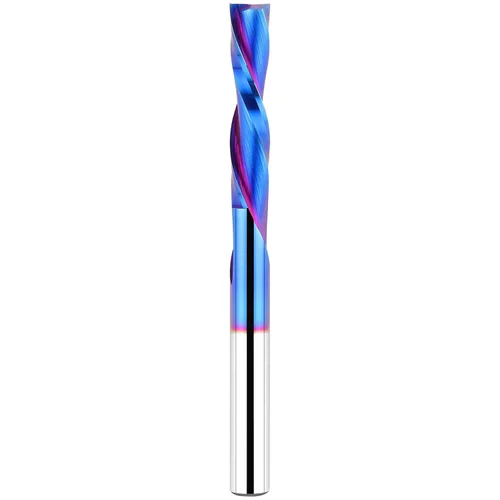 Vista 14 de EANOSIC Brocas de fresadora en espiral de compresión ascendente y descendente de 1/2 pulgada de diámetro de corte con revestimiento nano azul