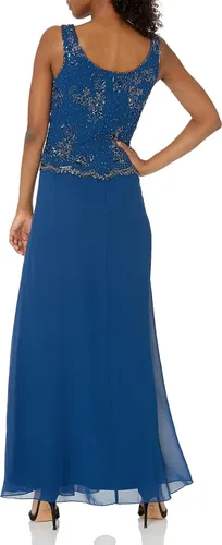 Vista 4 de J Kara Vestido tipo chaqueta con cuentas para mujer