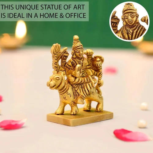 Vista 7 de LOVENSPIRE Estatua de diosa Lakshmi de latón macizo para Pooja (3.5 pulgadas) – Ídolo de la deidad espiritual india para decoración de mandir