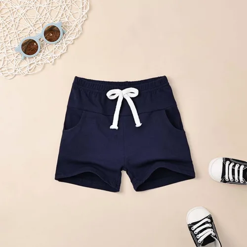 Vista 5 de DOMOABEI Ropa para bebé niño pequeño, trajes de verano de manga corta, camiseta de retazos, pantalón con bolsillo, conjunto de ropa para niños de 12