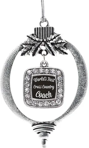 Vista 52 de Inspired Silver - Bon Voyage Cruise Ship Charm Ornamento – Adornos navideños cuadrados de plata con joyas de circonita cúbica