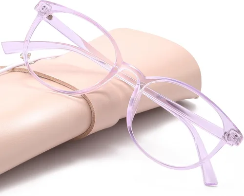 Vista 16 de Miyya - Lentes con bloqueo de luz azul para mujeres, lentes modernos redondos transparentes anti luz azul, antifatiga ocular y antirreflejante UV