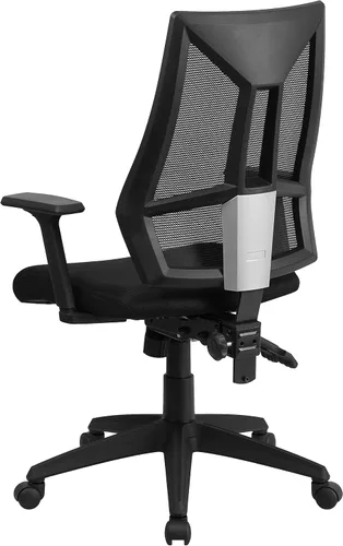 Vista 4 de Flash Furniture Ivan Silla de oficina ergonómica giratoria multifunción de malla negra con brazos ajustables