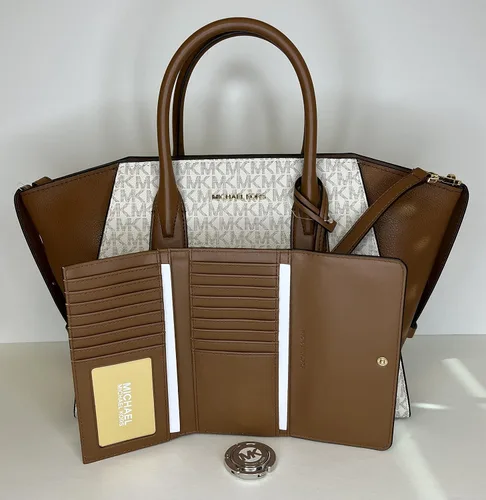 Vista 3 de Michael Kors MICHAEL Michael Kors Avril - Bolso grande con cremallera superior con gancho triple para cartera