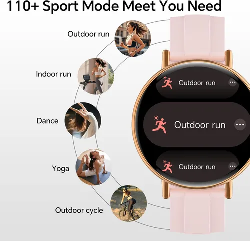 Vista 4 de Smart Watch for Women,1.57" Touch Screen Smartwatch for iPhone& Samsung& Android,Answer/Make Call,Fitness Tracker with Heart Rate/SpO2/Sleep Pink