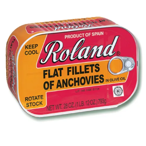 Vista 7 de Roland Foods Filetes planos de anchoa envasados en aceite de oliva, capturados en la naturaleza de Marruecos, lata de 14 onzas (paquete de 2)