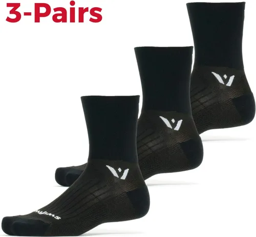 Vista 2 de Swiftwick - Performance Four (3 pares) calcetines para correr y ciclismo, máxima durabilidad