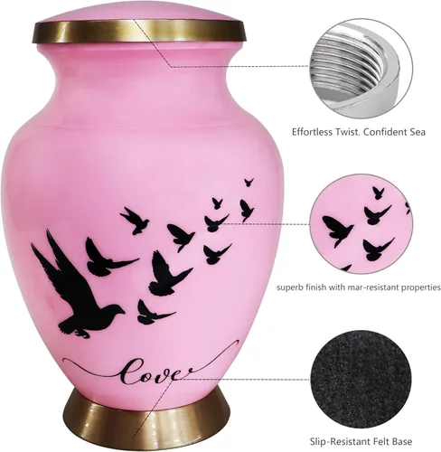 Vista 7 de NANIURN Urnas de cremación para cenizas humanas, mujeres y hombres, urna funeraria para cenizas para mujeres y hombres, modelos de amor decorativos