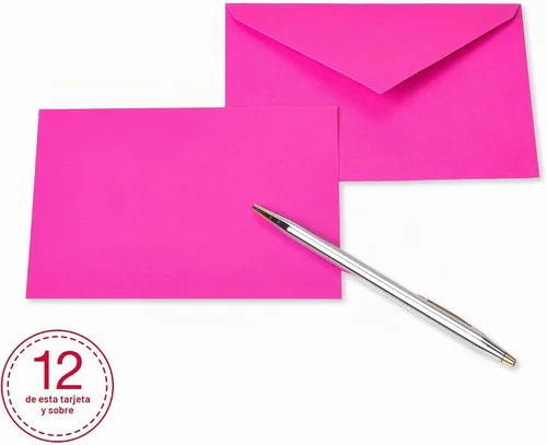 Vista 3 de American Greetings tarjetas en blanco de un solo panel con sobres, color arcoíris neón (100 unidades)