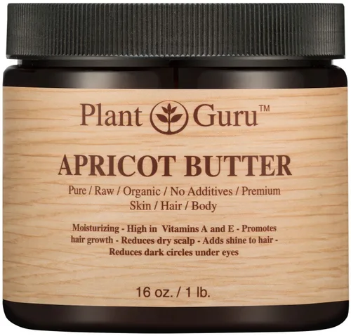 Vista 2 de Mantequilla corporal de albaricoque 4 oz. 100% pura cruda fresca natural prensada en frío. Piel, cabello, crema hidratante de uñas, cremas