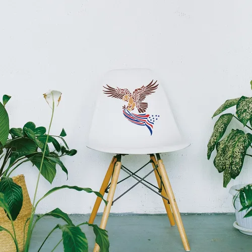 Vista 5 de INFUNLY Plantillas de pared de águila, plantillas grandes de pájaro para pintar plantillas cuadradas reutilizables de 12 x 12 pulgadas, plantillas