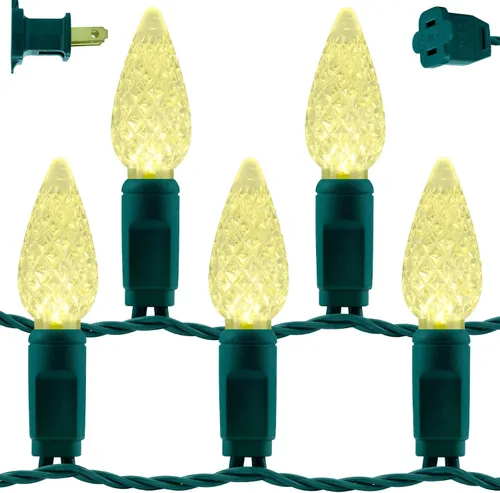 Vista 11 de YULETIME Tira de luces LED multicolor C9 fresa para Navidad, 68 pies 100 unidades con espaciado de 8" impermeable, luz de cadena festiva