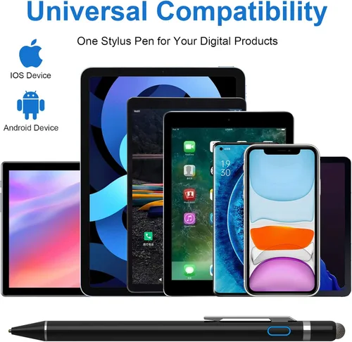 Vista 3 de Lápices capacitivos para pantallas táctiles, NTHJOYS Universal de punta fina para iPad, iPhone, teléfono inteligente iOS/Android y otras tabletas