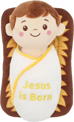 Vista 7 de Yelakey Muñeco de peluche de Jesús marrón de 11.8 pulgadas, guardián, bautizo, peluche, juguete de Salvador, regalos para la iglesia, escuela