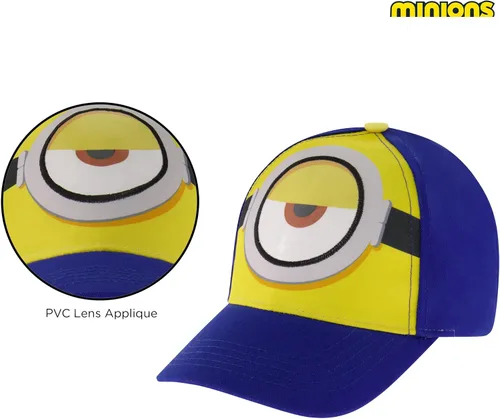 Vista 3 de Minions Gorra de béisbol para niños y gorra ajustable para niños de 4 a 7 años, Multi