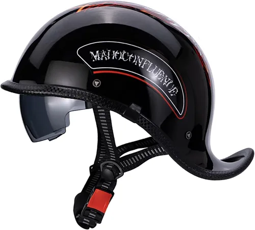 Vista 13 de Casco retro para motocicleta, aprobado por DOT, para adultos, hombres y mujeres, estilo alemán vintage, casco de media cara para scooter