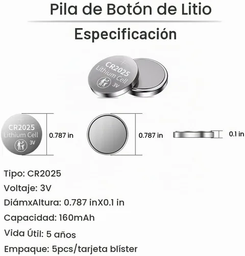 Vista 3 de PGSONIC Batería de litio CR2025 3V (15pcs)