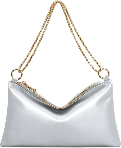 Vista 10 de oscaurt Bolso de noche para mujer, cartera de hombro de satén para graduación, compromiso, cóctel, fiesta, boda