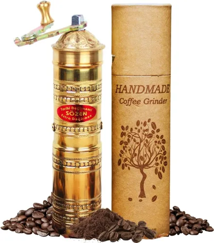 Vista 12 de Sozen - Molinillo de café manual de latón, molinillo de manivela ajustable para café turco, espresso y prensa francesa (6.4 pulgadas, latón clásico)