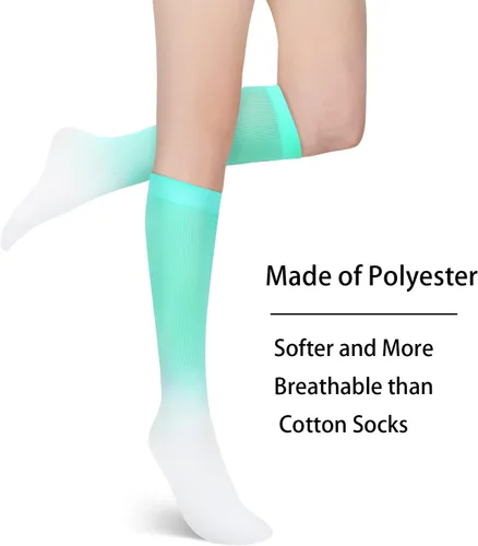 Vista 4 de Benefeet Sox Calcetines altos de poliéster para mujeres y niñas, calcetines largos de tubo unisex, suaves, acogedores, calcetines de pantorrilla