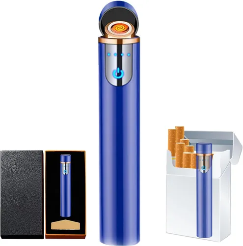 Vista 11 de Encendedor inteligente de huellas dactilares, recargable por USB, resistente al viento, sin llama, mini encendedor eléctrico cilíndrico