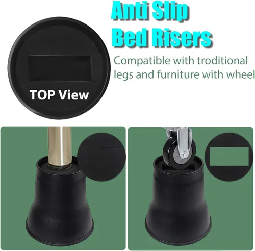 Vista 7 de MYMULIKE Elevadores de cama de 6 pulgadas, paquete de 6 elevadores de muebles de cama resistentes, elevadores de hasta 2200 libras para sofás