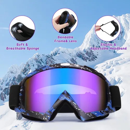 Vista 4 de Gafas para Dirt Bike, Paquete de 2 Gafas de Esquí y Gafas para ATV para Motocicleta, MX, Deportes de Motor - Hombres, Mujeres, Adultos, Jóvenes