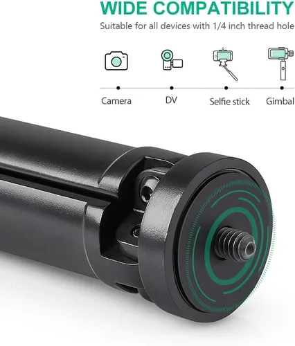 Vista 3 de Zeadio Trípode Mini de Metal, Carga Máxima 20kg/44lb, Trípode de Escritorio y Mesa, Compatible con Smooth 4, Crane Plus, Crane 2, Osmo Mobile